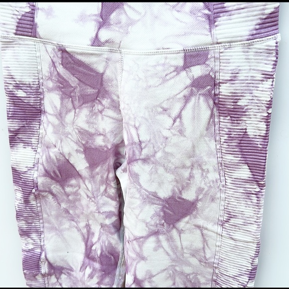 Aerie Offline Tie Dye Marble Print Seamless Leggings Tights Purple White Small - Picture 4 of 7